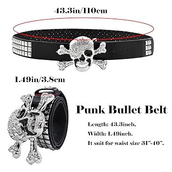 小物 skull buckle black leather belt Y2K punk Amazon.com: Daiuyvol Fashion Skull Head Y2k Buckle Belt